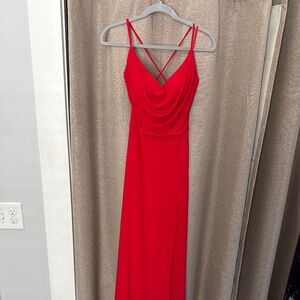 Red Bodycon Lace Up Dress